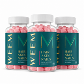 WEEM Hair Skin Nails Gummies – 3 Pack (60 Gummies Each)