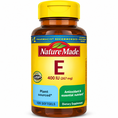Natural Vitamin E d-Alpha 400 IU (267mg) Supplement – 100 Softgels